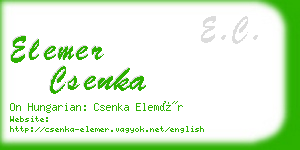 elemer csenka business card